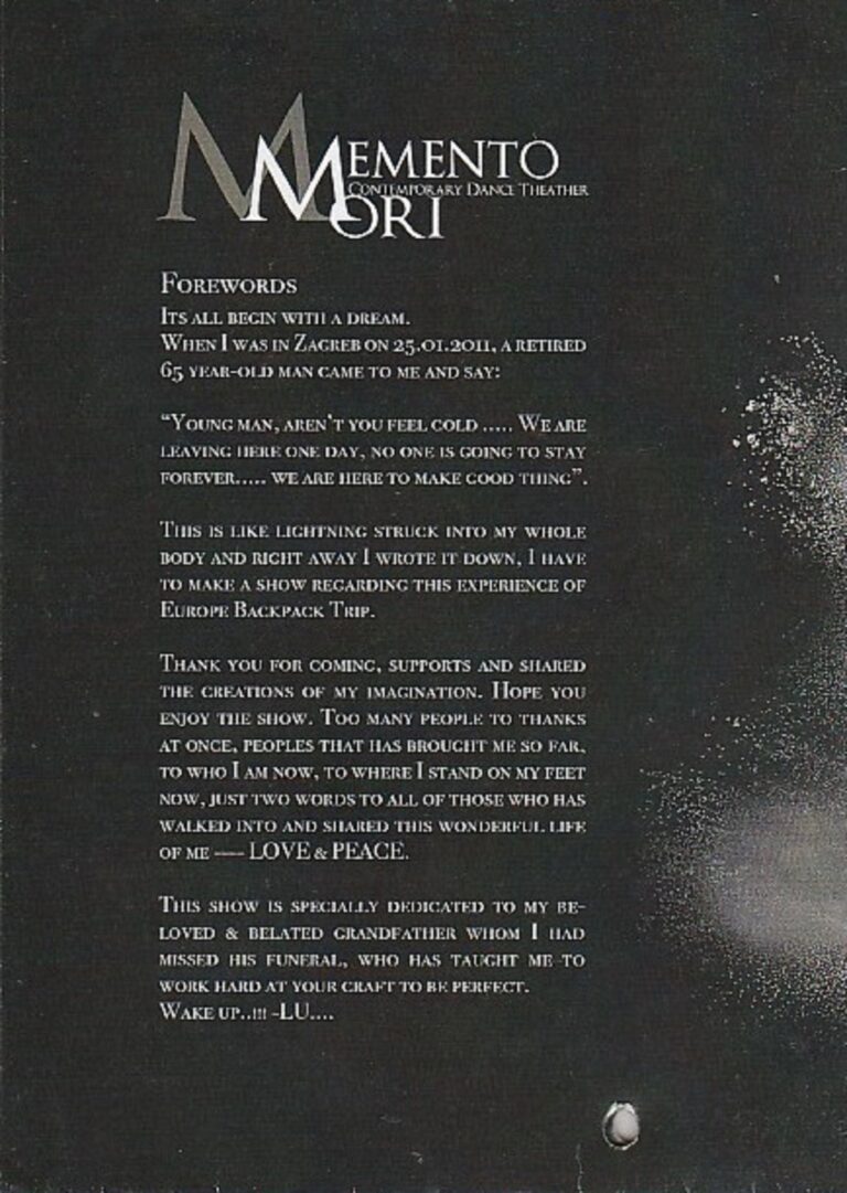 2012 Memento Ori Contemporary Dance Theater Message Director