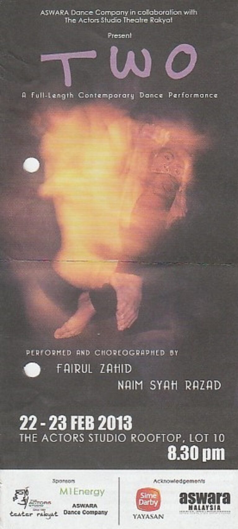 2013 TWO A Full Length Contemporary Dance Performance Cover