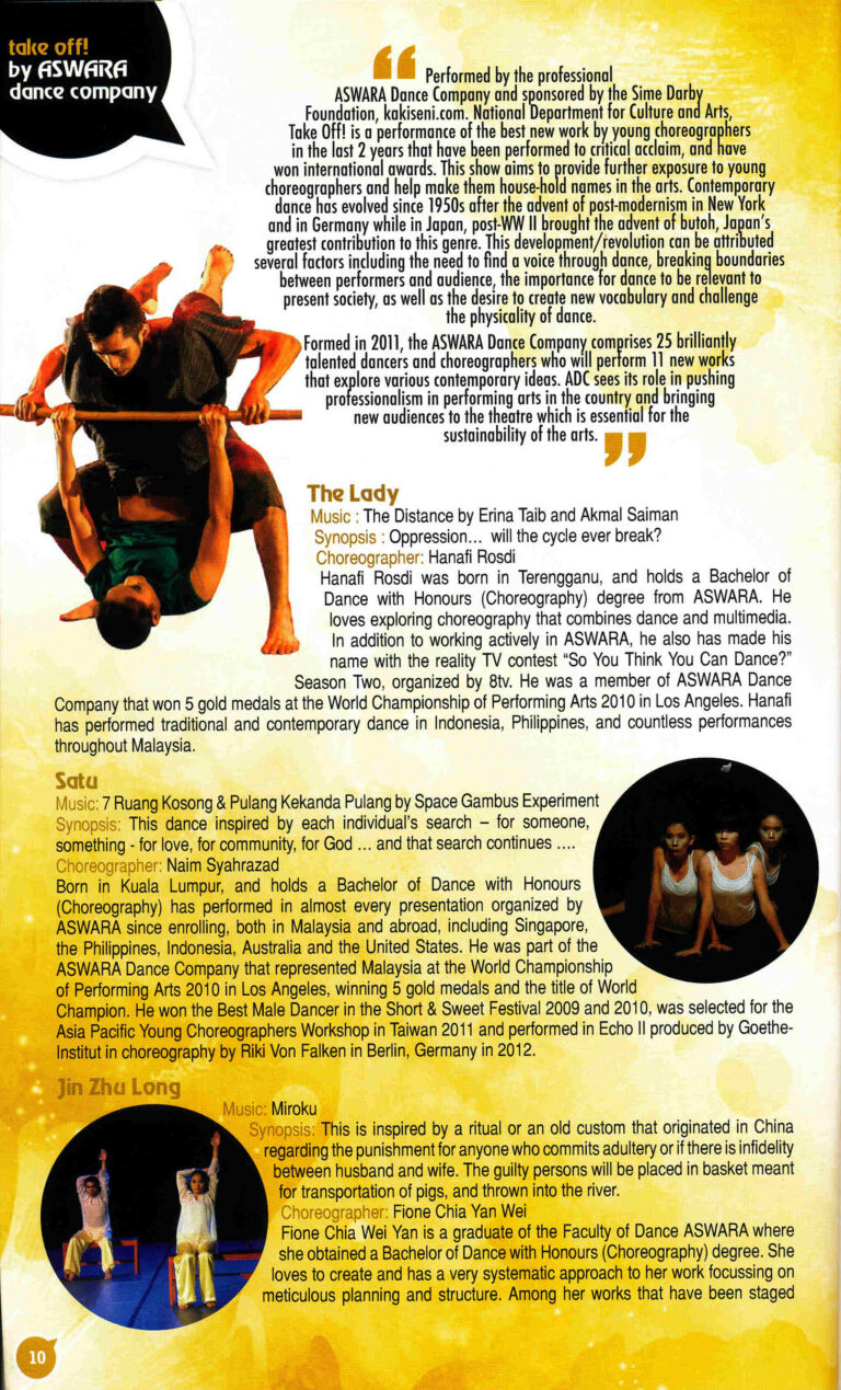 2013 Take Off! Synopsis Of Performance 1