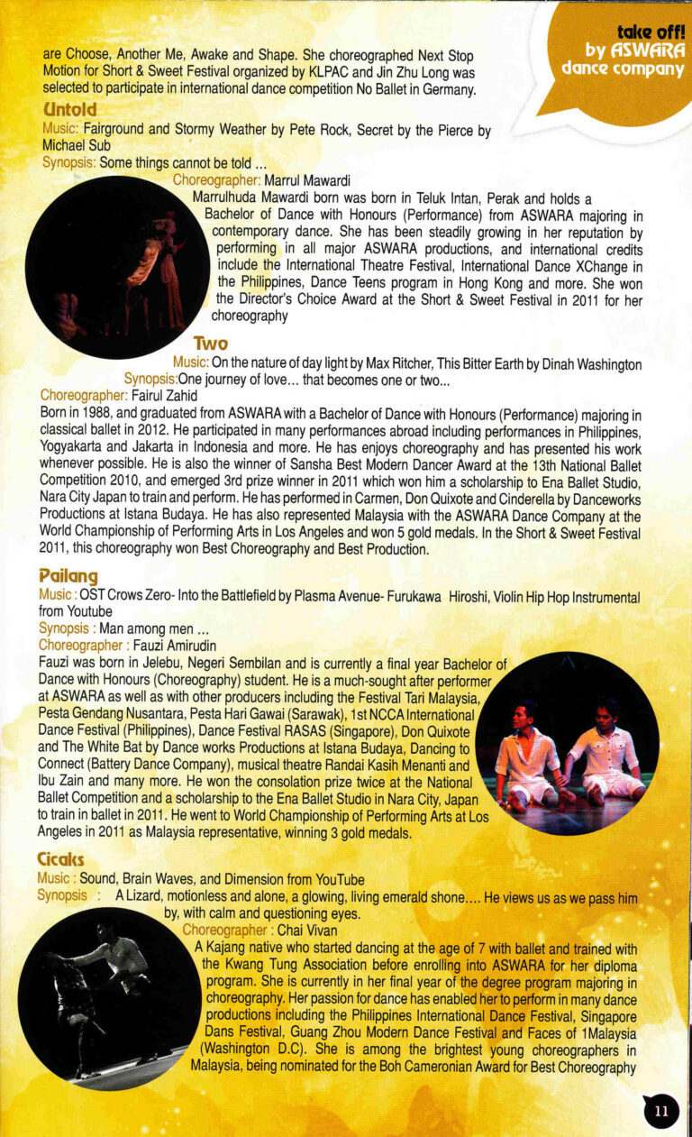 2013 Take Off! Synopsis Of Performance 2