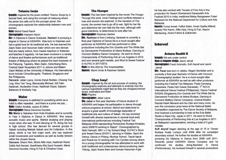 2013 Gelombang Baru Synopsis Of Performance 1