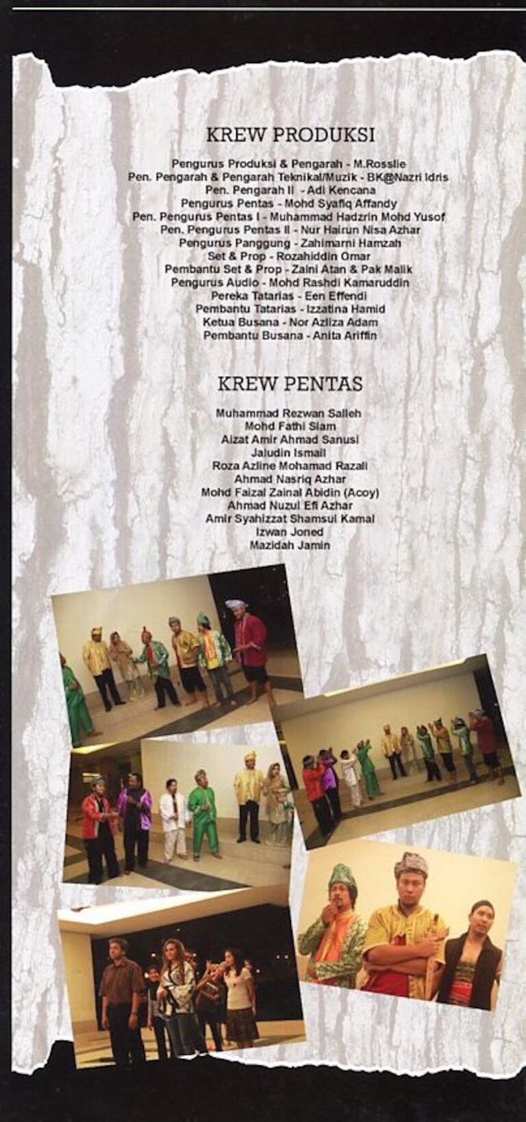 2013 Bangsawan Putera Salang Ur Cast and production crew list 2