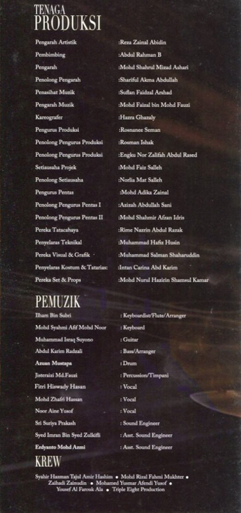 2013 Raja Muda Hamlet Cast and production crew list 1