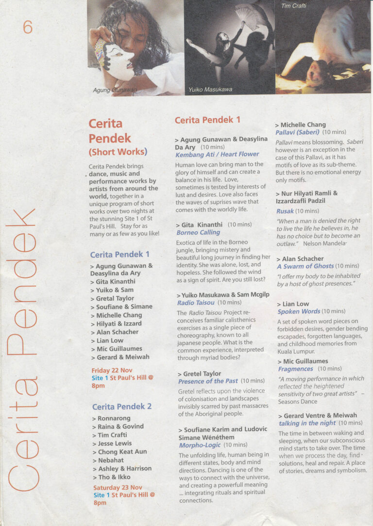 2013 Melaka Art & Performance Festival Synopsis