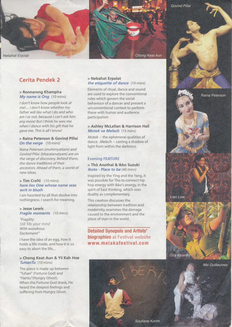 2013 Melaka Art & Performance Festival Synopsis