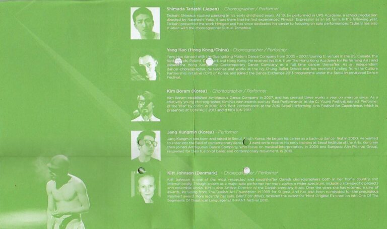 2013 International Programme About Choreografer