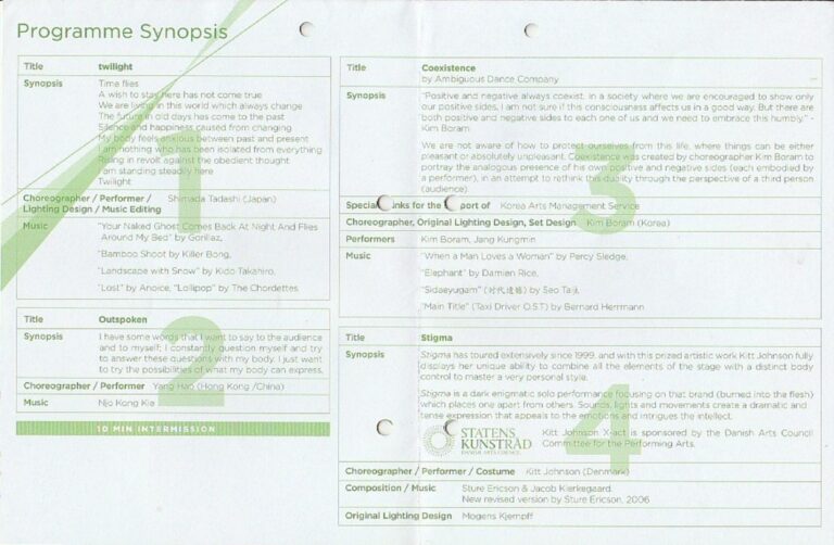 2013 International Programme Synopsis