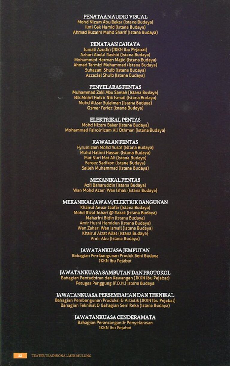 2015 Mek Mulung Putera Cahaya Bulan Cast and production crew list 10