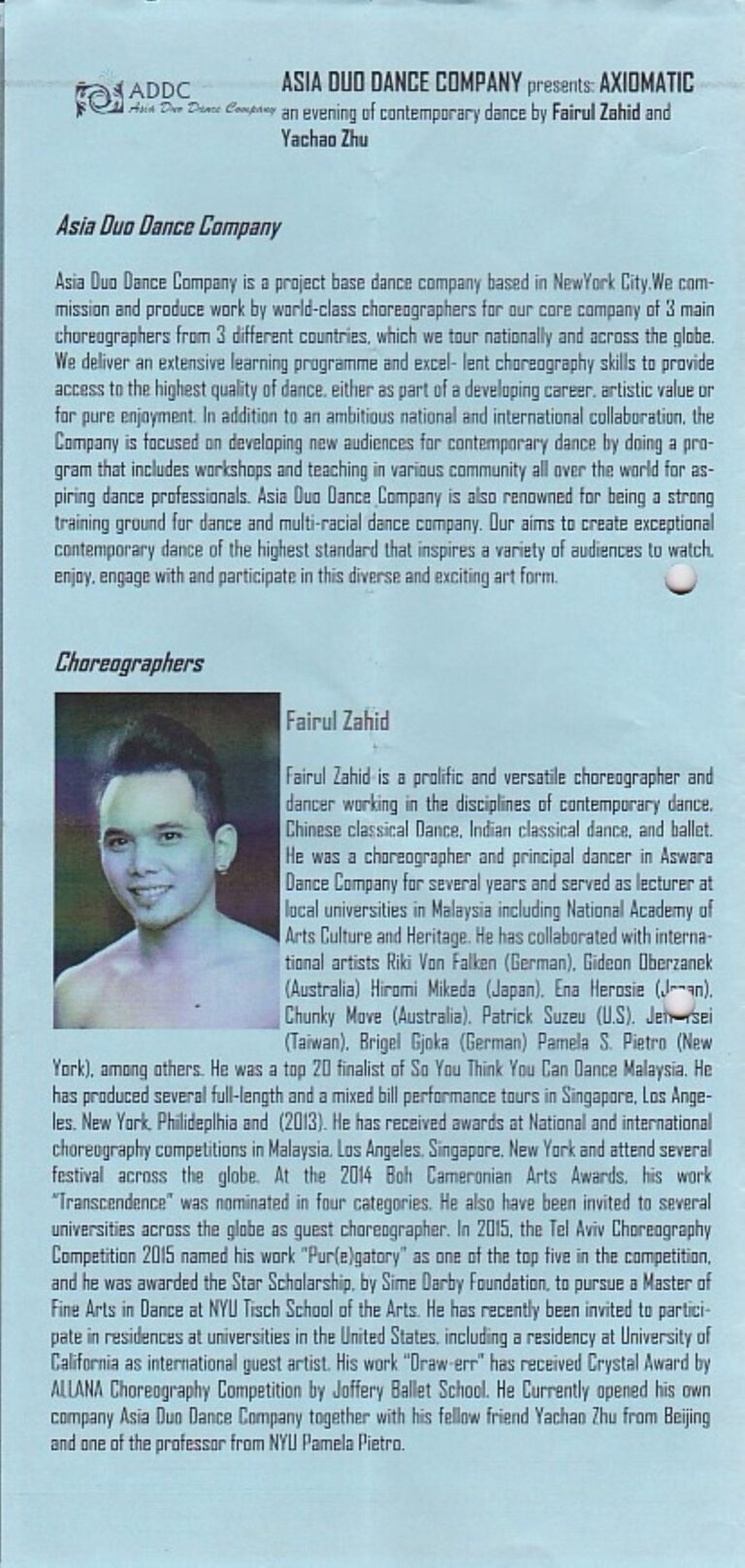 2016 Axiomatic Choreographer profile's 01