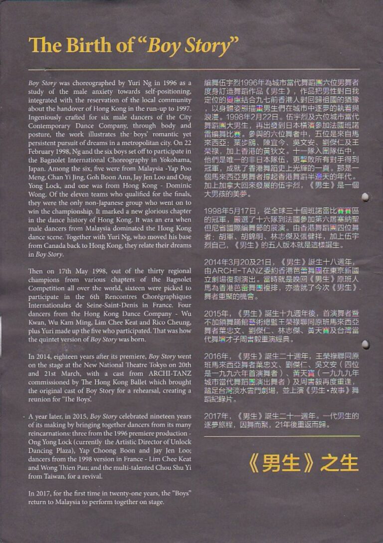 2017 Boy story Synopsis of performance 01