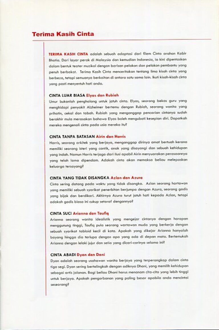 2011 Terima Kasih Cinta synopsis