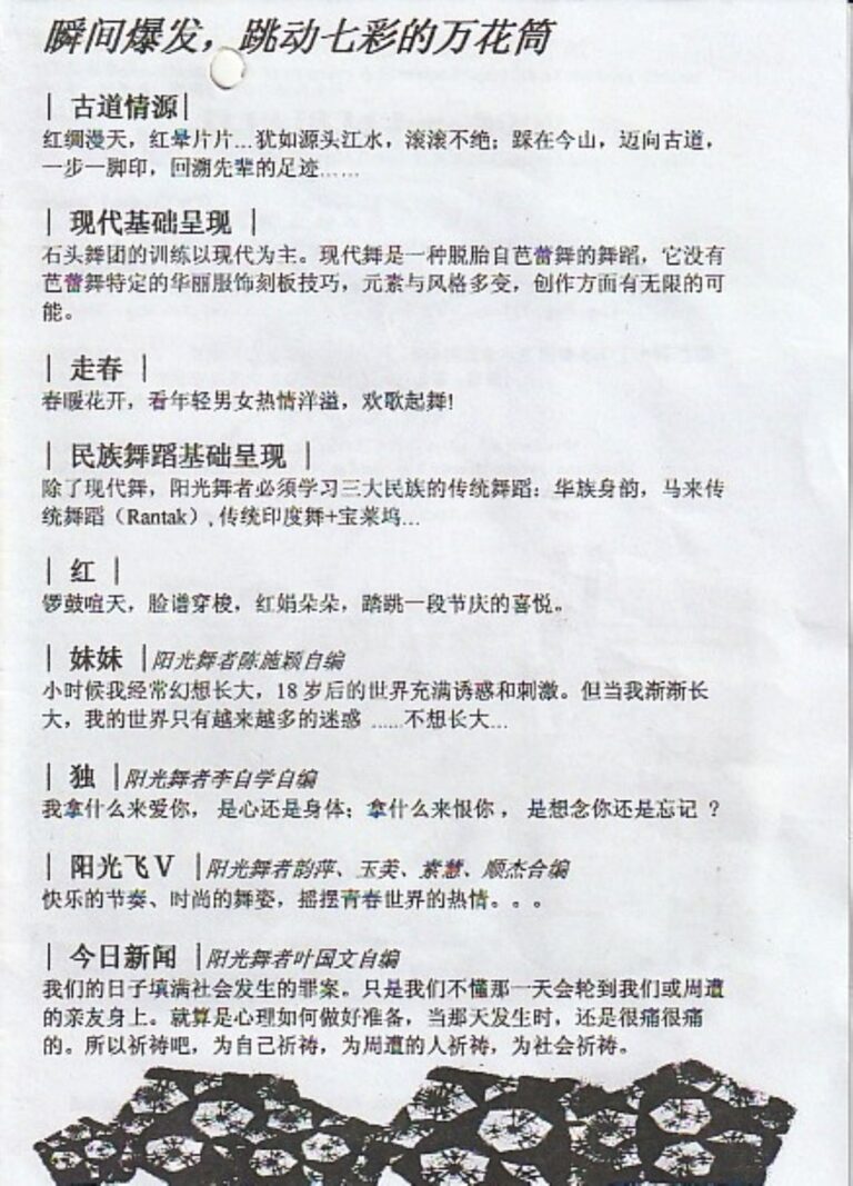 2009 I'm Coming Synopsis of performance 1