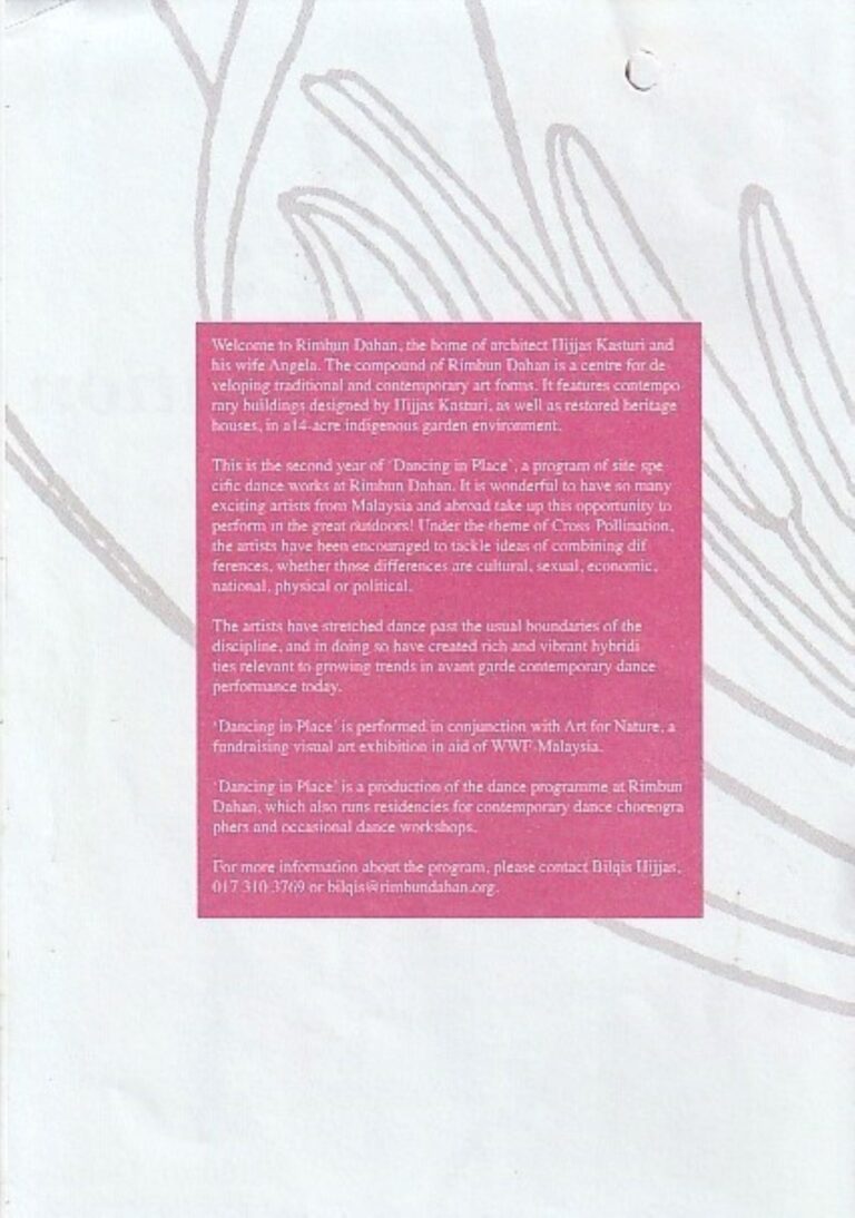 2010 Dancing In Place Cross Pollination Director message