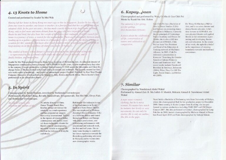 2010 Dancing In Place Cross Pollination Synopsis of performance 2