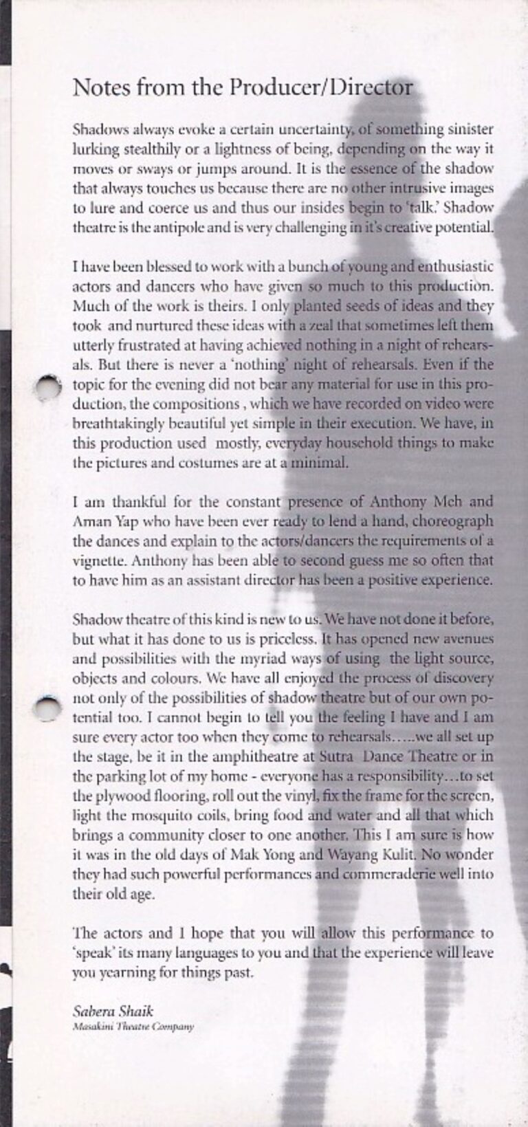 2011 Wayang Producer message