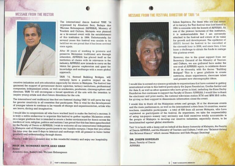 2014 Tari 14 Rector and Director Message