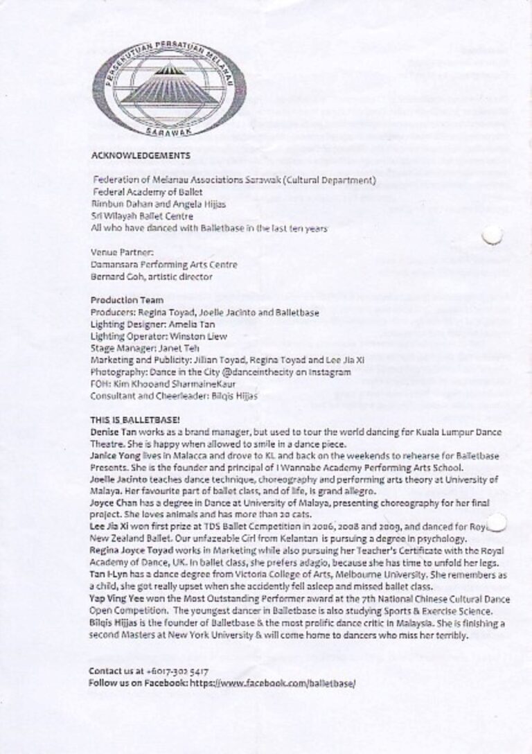 2017 Balletbase Presents Credits