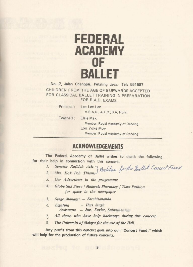 1975 Ballet Concert75 Production team