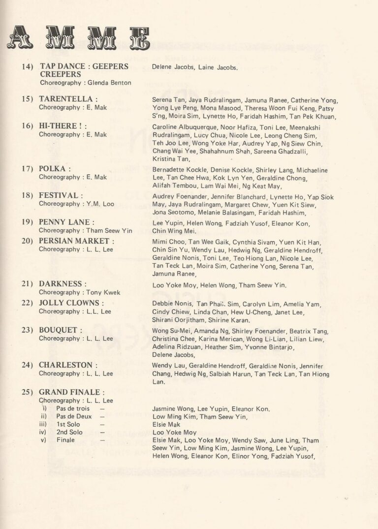 1975 Ballet Concert75 Program list 2