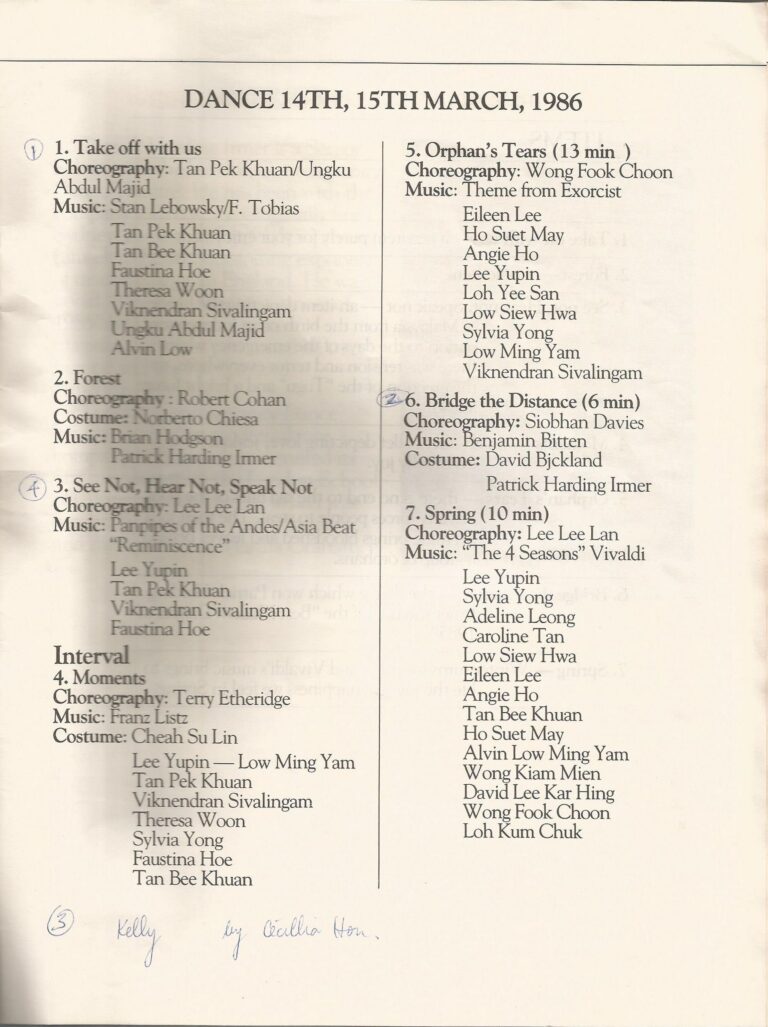 1986 KLDT Dance Program list