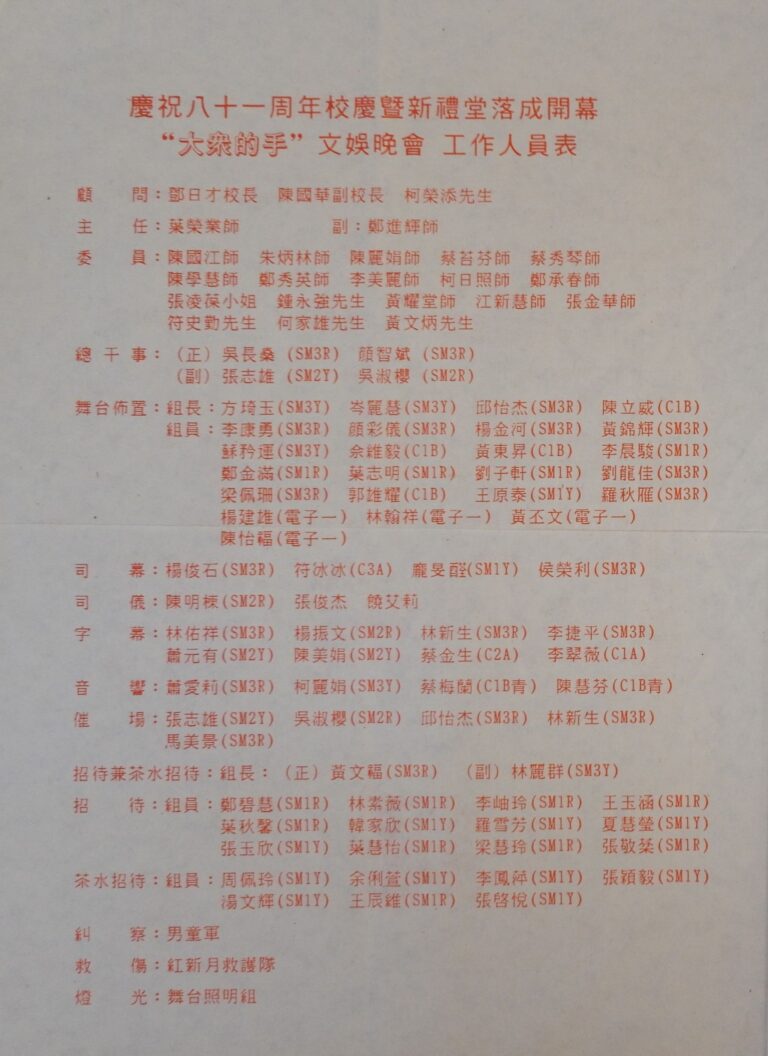 1994 Anniversary Gala Night Production team