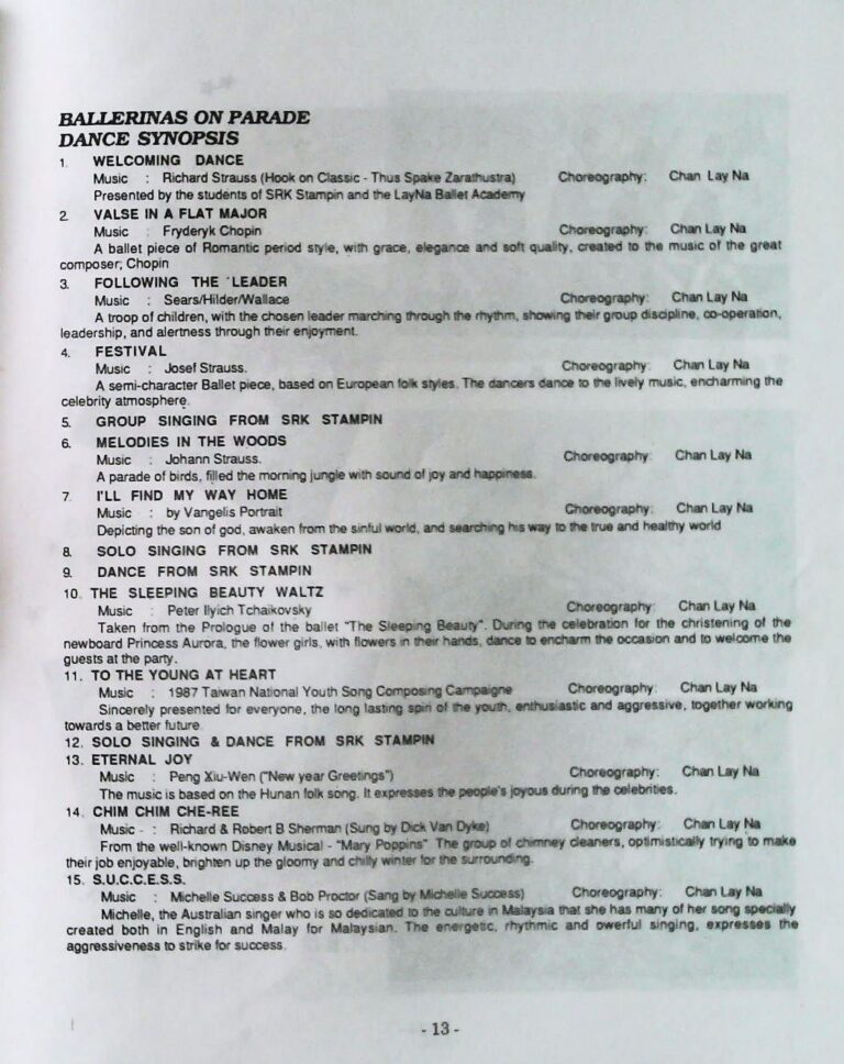 1997 Ballerinas On Parade Dance program 2