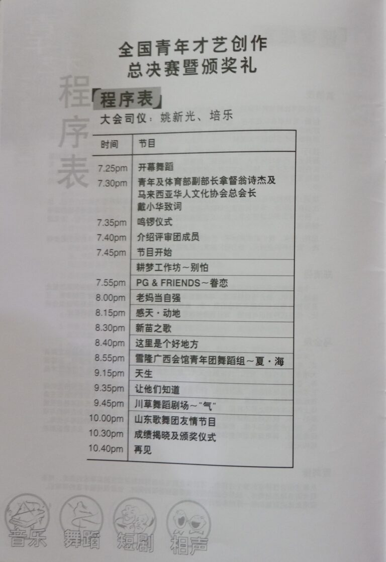 2000 Pertandingan Bakat Belia Production team Program list