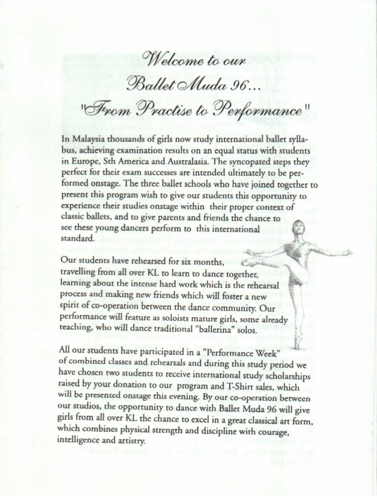 1996 Ballet Muda Message