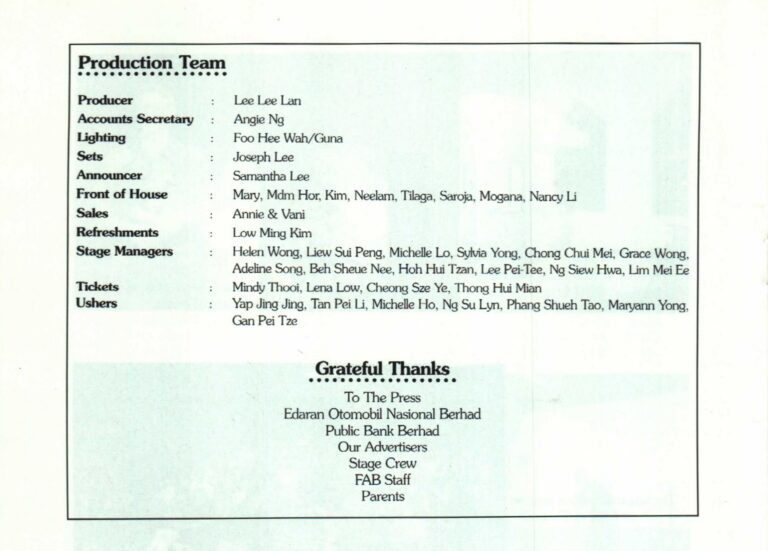 1997 Dancing From The Heart Production team