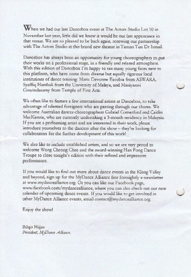 2013 DanceBox Director Message