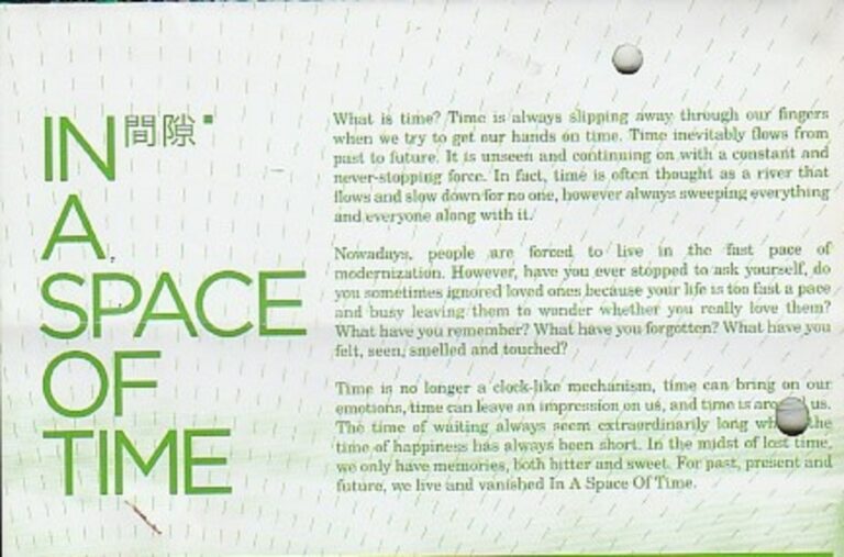 2013 In A Space of Time Synopsis