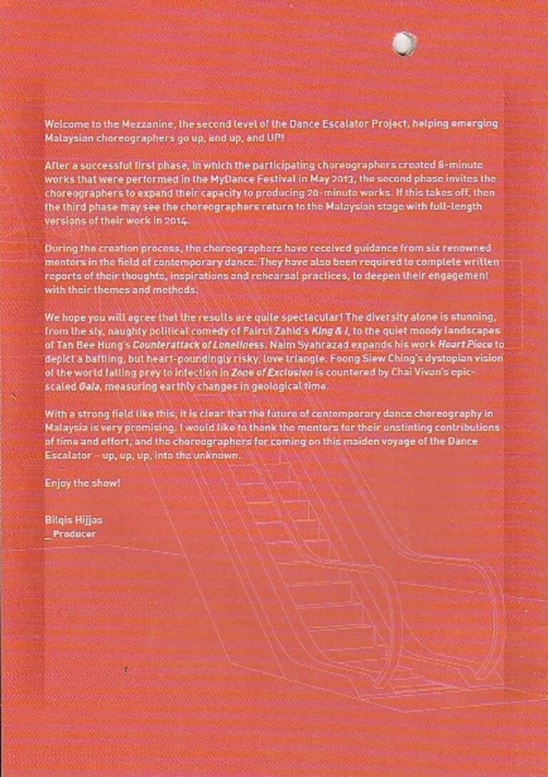 2013 The Level 2 of The Dance Mezzanine Esclator Project Message Director