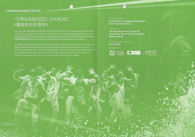 2014 DMotion Programme C T.H.E Dance Company Premiere Choreographic Notes