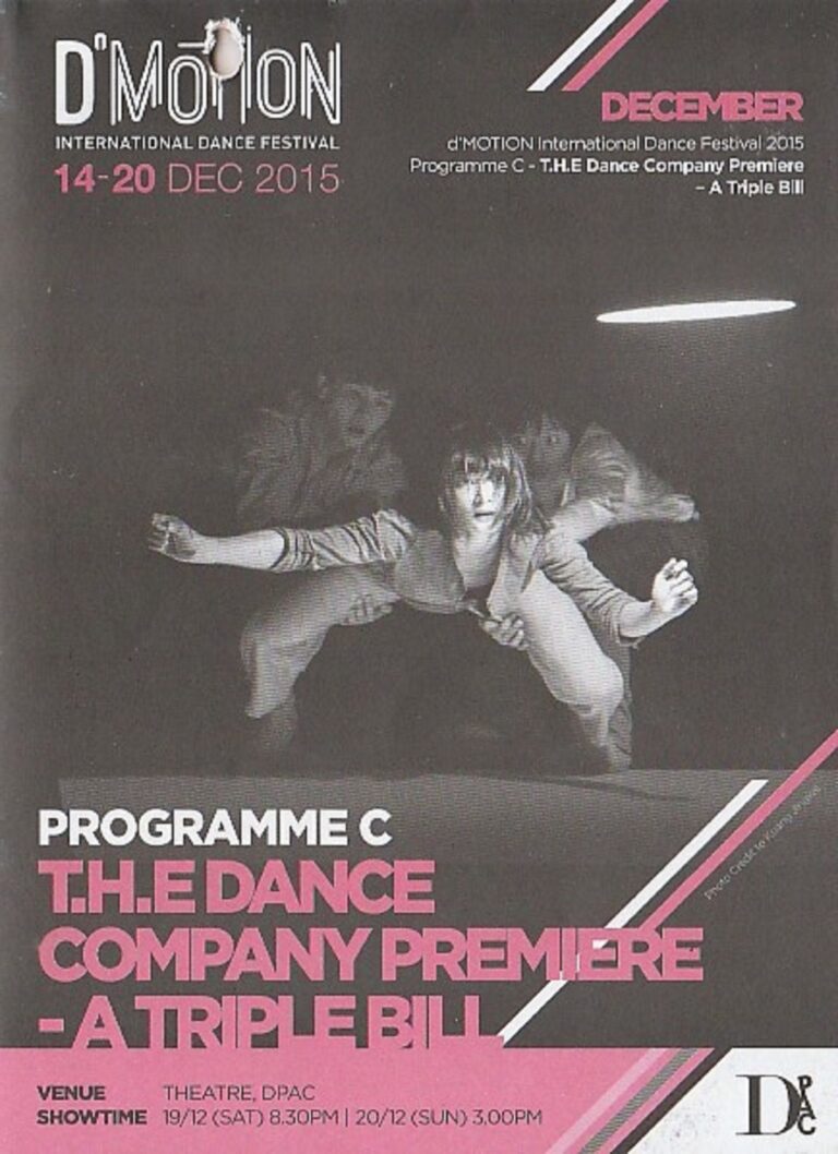2015 DMotion Programme C T.H.E Dance Company Priemiere A Triple Bill Cover